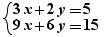 3x+2y=5 et 9x+6y=15