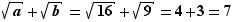 √a+√b=√16+√9=4+3=7