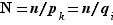 N=n/p_k=n/q_i
