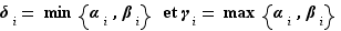 δ_i= min {α_i,β_i} et γ_...