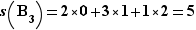 s(B_3)=2*0+3*1+1*2=5