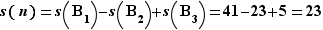 s(n)=s(B_1)-s(B_2)+s(B_3...