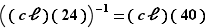 ((cℓ)(24))^-1=(cℓ)(40)