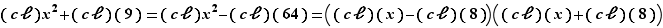 (cℓ)x²+(cℓ)(9)=(cℓ)x²-(c...