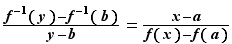 (f^-1(y)-f^-1(b))/(y-b)=...