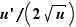 u'/(2√u)