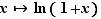 x↦ ln (1+x)