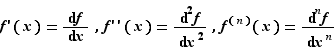 f'(x)=d(f)/d(x),f''(x)=d...