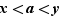 x<a<y