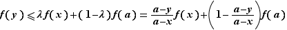 f(y)≤λf(x)+(1-λ)f(a)=(a-...