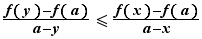 (f(y)-f(a))/(a-y)≤(f(x)-...