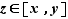 z∈[x,y]